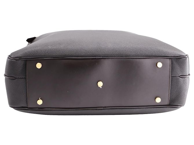 Tom Ford Sac Porte-Documents Pebble Grain en Cuir Marron - vue 7