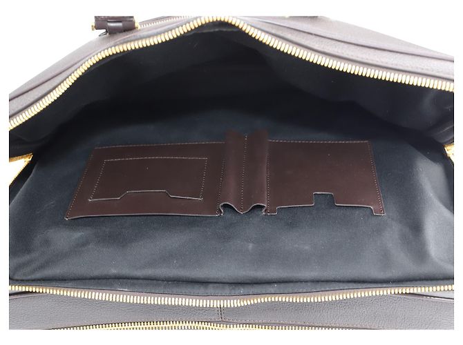 Tom Ford Sac Porte-Documents Pebble Grain en Cuir Marron - vue 9