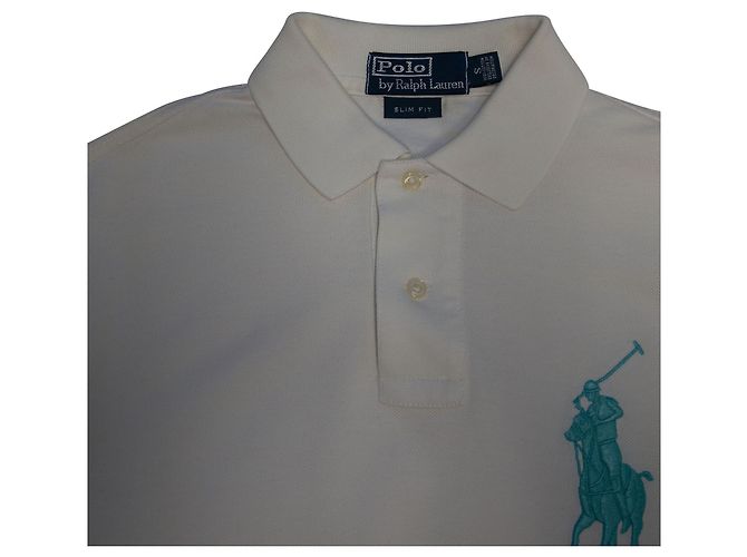 Polo de corte slim en algodón blanco de Polo Ralph Lauren - vista 3