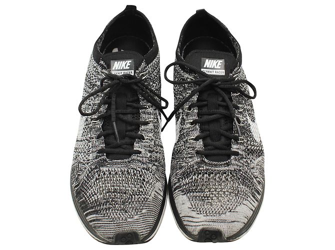 Sneaker Nike Flyknit Racer in sintetico grigio Oreo Nero - vista 2