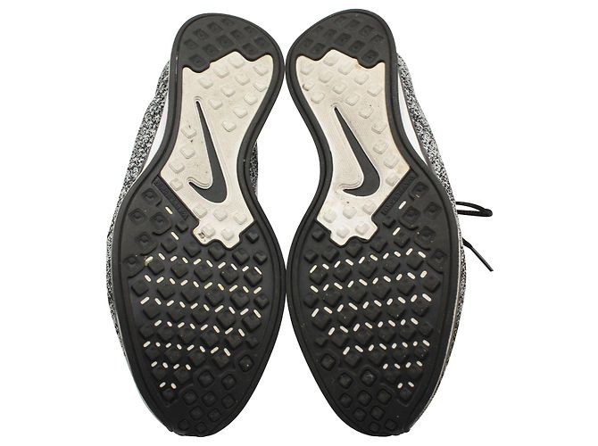 Sneaker Nike Flyknit Racer in sintetico grigio Oreo Nero - vista 8