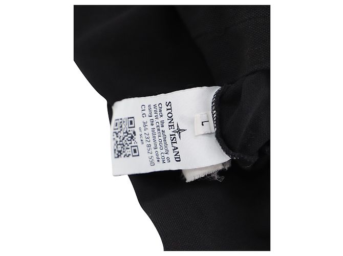 Polo Stone Island Regular Fit in cotone nero - vista 5