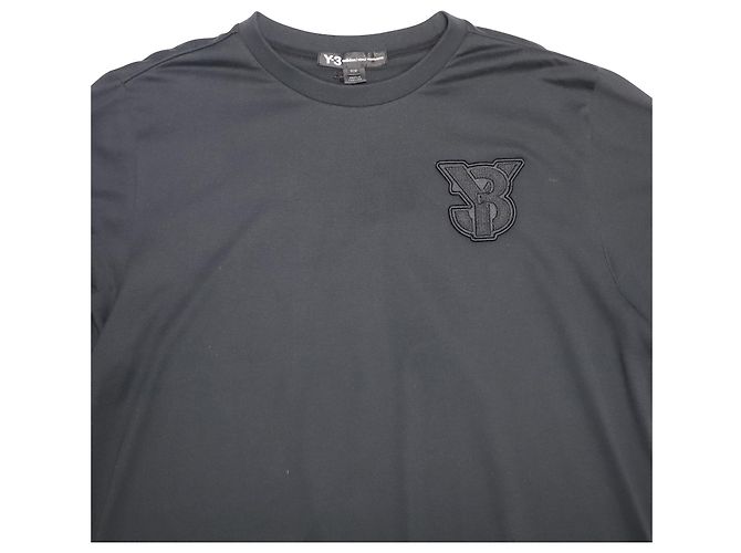 Y3 Y-3 T-shirt U College Logo Patch in cotone nero - vista 3