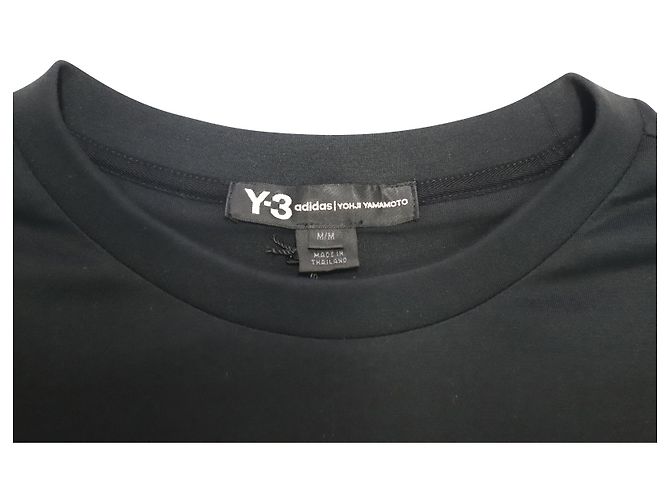 Y3 Y-3 T-shirt U College Logo Patch in cotone nero - vista 4