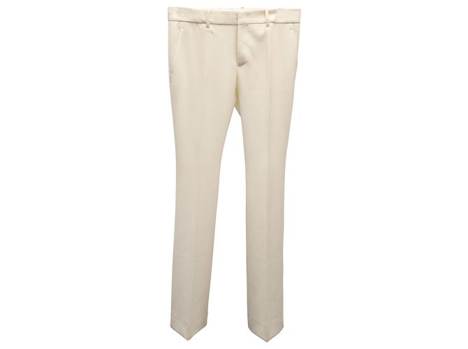 Calça sob medida Gucci em lã marfim Branco Cru - vista 3