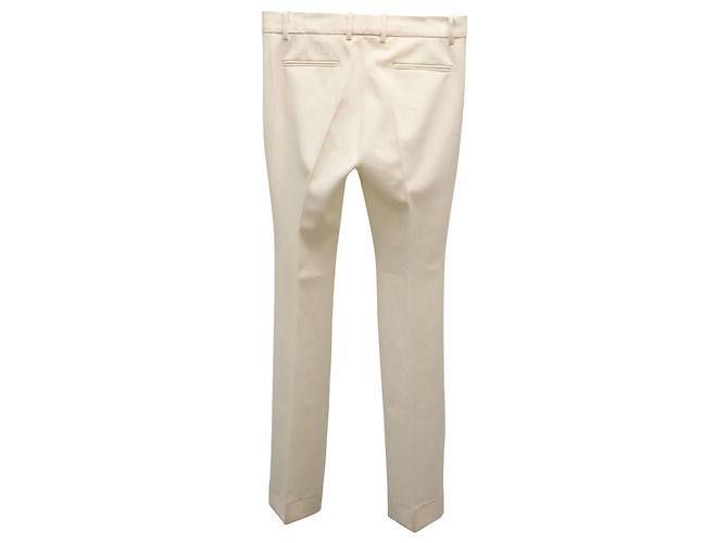 Calça sob medida Gucci em lã marfim Branco Cru - vista 4