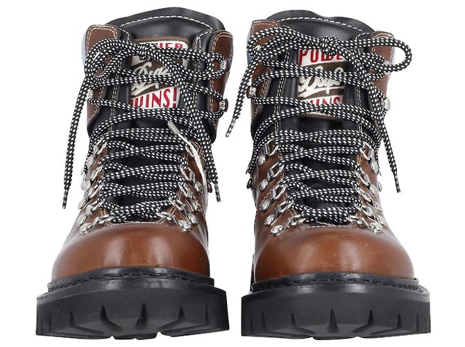 Dsquared2 Nuovi scarponcini da trekking in pelle marrone - vista 2
