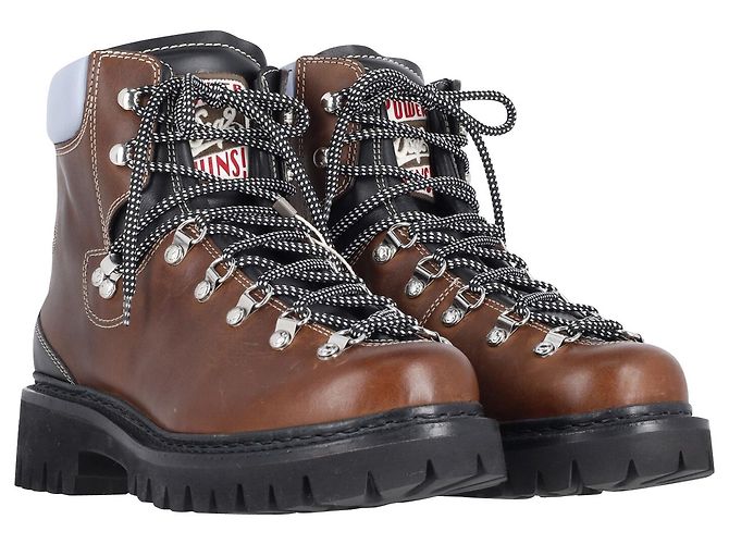 Dsquared2 Nuovi scarponcini da trekking in pelle marrone - vista 3