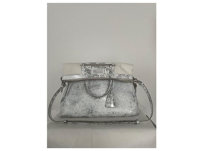 Borsa Maison Martin Margiela 5AC in pelle argento e bianca Bianco - vista 2