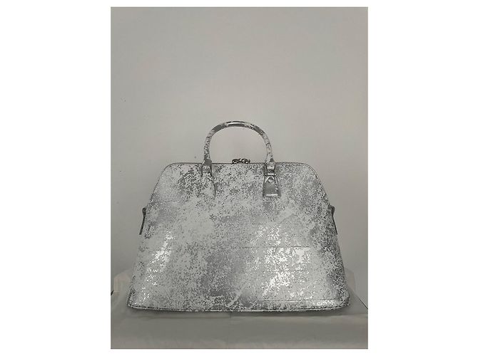 Borsa Maison Martin Margiela 5AC in pelle argento e bianca Bianco - vista 3