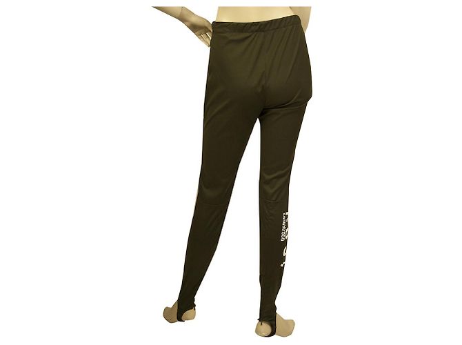 Dsquared2 Dsquared 2 Khakigrüne Logo-Stirrup-Leggings Hosenhosengröße 42 Dunkelgrün - Ansicht 2