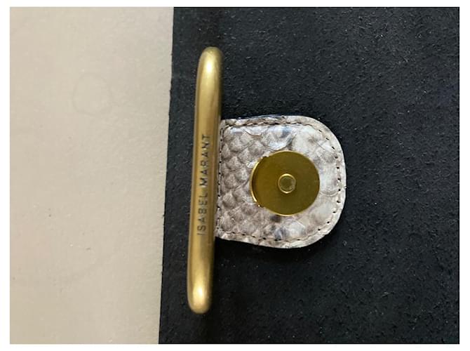 Bolsa Isabel Marant em couro efeito python marfim Impressão em python Fora de branco - vista 2