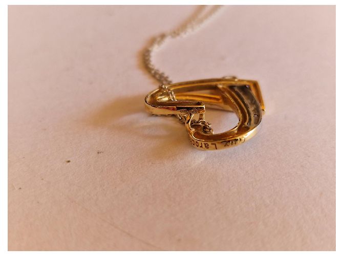 Guy Laroche coração de ouro 750/000 e diamantes Prata Dourado - vista 3