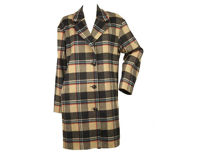 SET Urban Deluxe Cappotto al ginocchio a quadri beige blu taglia 40 GER, 44 IT - vista 6