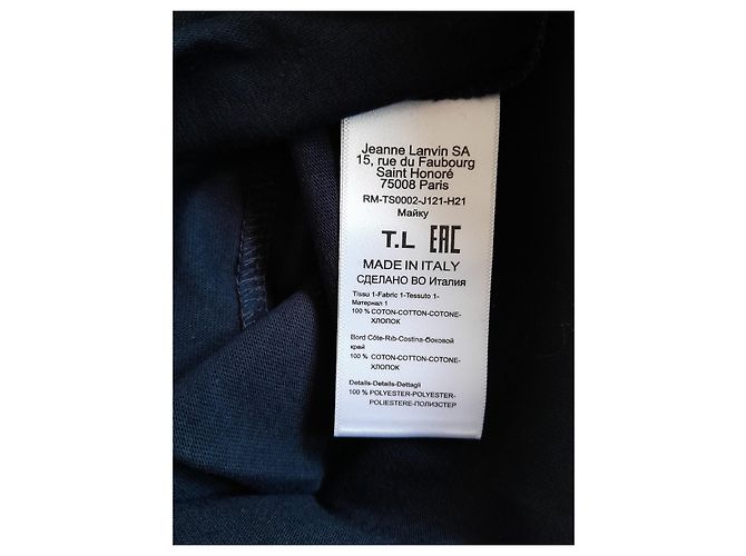 Camiseta Lanvin bordada de algodón azul oscuro - vista 3