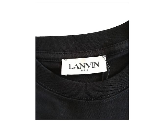 Camiseta Lanvin bordada de algodón negro - vista 3
