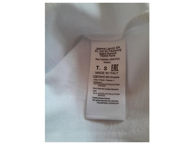 Camiseta Lanvin bordada de algodón blanca Blanco - vista 4