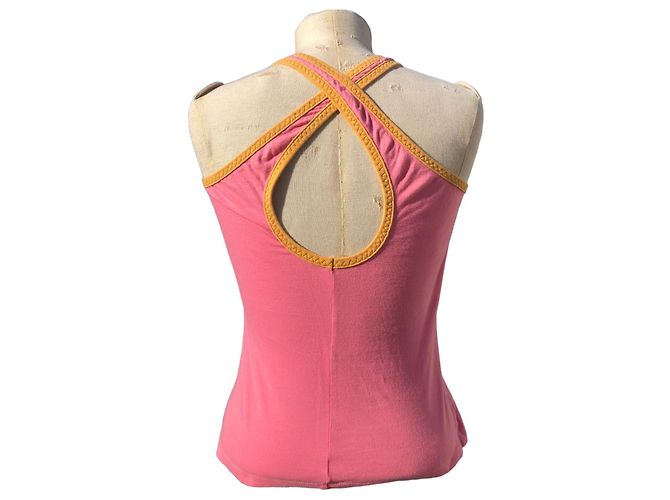 Dolce & Gabbana Top in edizione rara D & G con diamanti Swarovski Rosa Porpora Giallo - vista 5