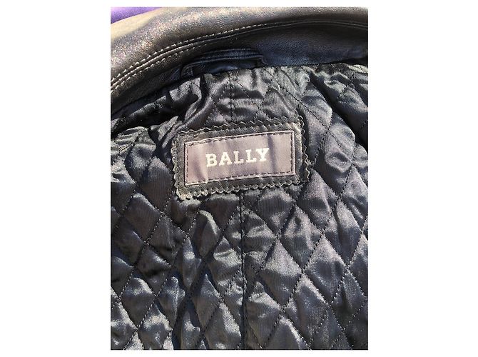 Chaqueta de cuero con cuello de piel desmontable de Bally Castaño Negro - vista 11