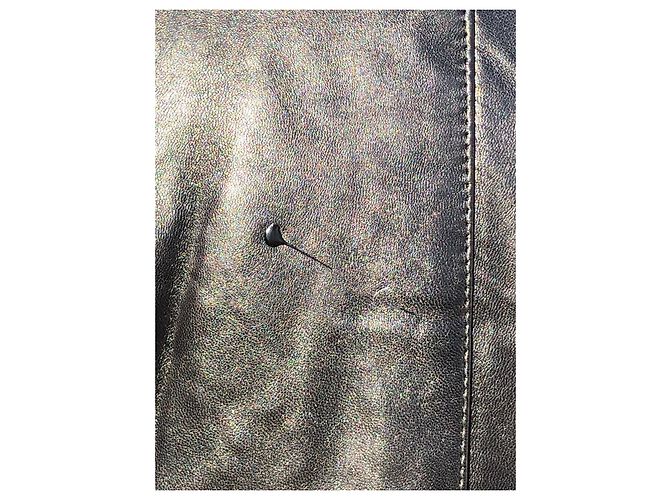Chaqueta de cuero con cuello de piel desmontable de Bally Castaño Negro - vista 12