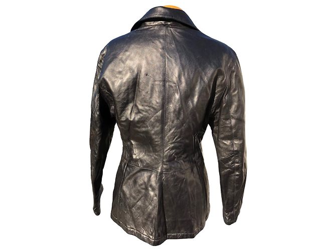 Chaqueta de cuero con cuello de piel desmontable de Bally Castaño Negro - vista 4