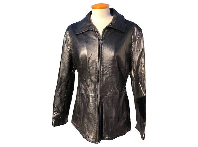 Chaqueta de cuero con cuello de piel desmontable de Bally Castaño Negro - vista 5