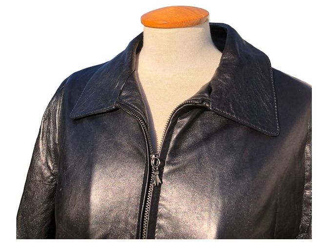 Chaqueta de cuero con cuello de piel desmontable de Bally Castaño Negro - vista 6