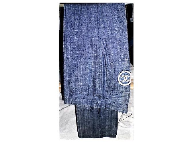 Cambon Jeans Chanel blu in cotone a gamba dritta - vista 2