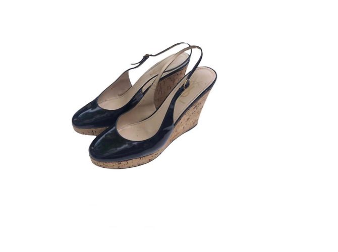 Décolleté slingback con plateau Yves Saint Laurent 38 aggiungi verni Nero - vista 2