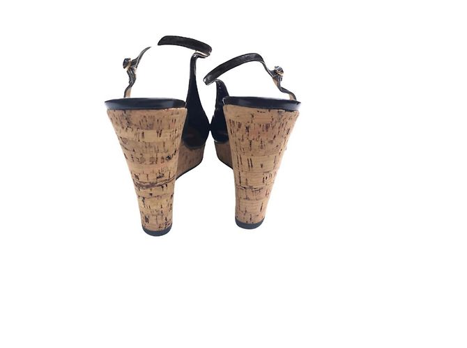 Décolleté slingback con plateau Yves Saint Laurent 38 aggiungi verni Nero - vista 3