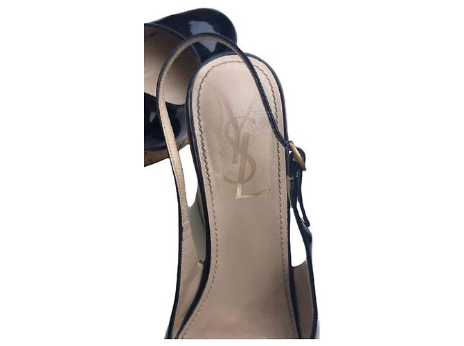 Décolleté slingback con plateau Yves Saint Laurent 38 aggiungi verni Nero - vista 4