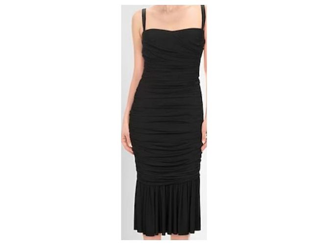 Vestido Dolce & Gabbana de jersey de viscosa negro drapeado - vista 2