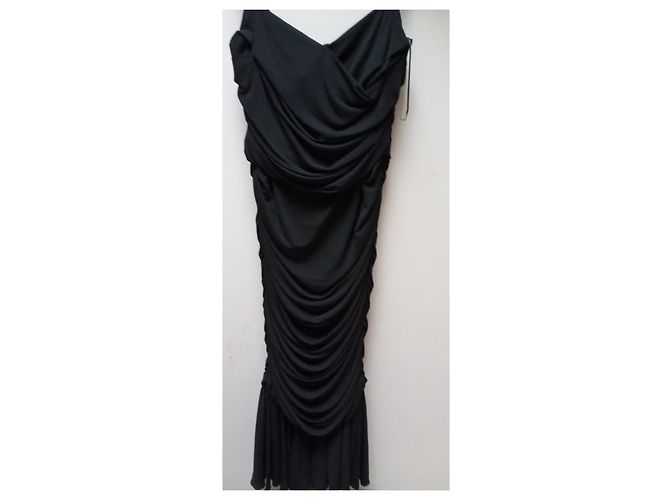 Vestido Dolce & Gabbana de jersey de viscosa negro drapeado - vista 3