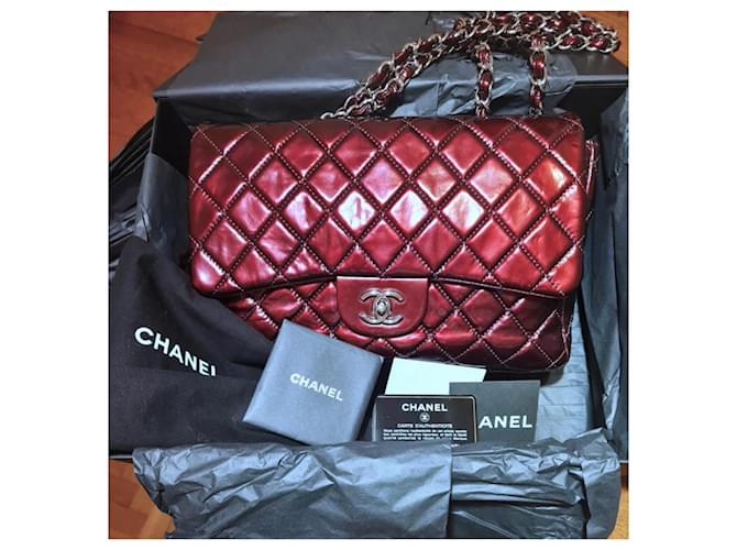 Timeless Chanel Bordeaux intramontabile / Classique Jumbo Bordò - vista 7