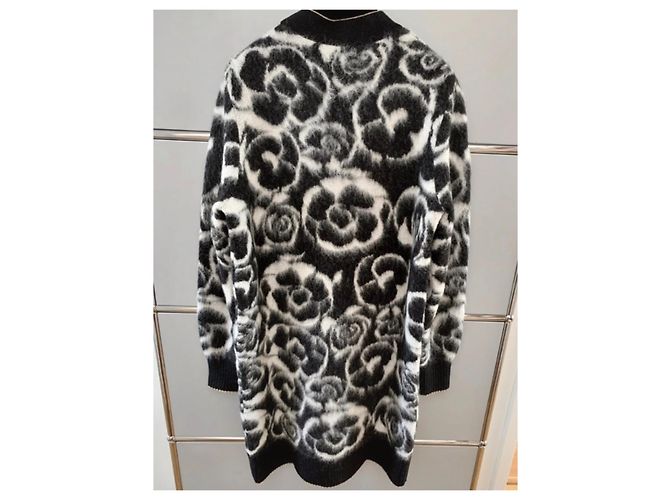 Chanel FW20/21 ABRIGO/PUNTO/CHAQUETA DE ALPACA Negro Blanco - vista 3