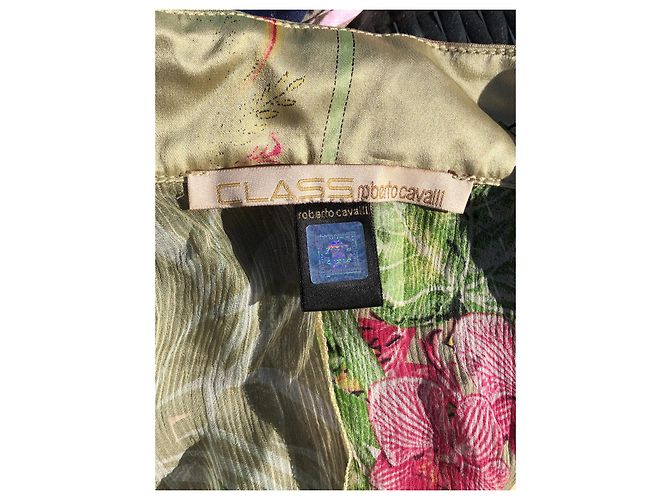 Roberto Cavalli 100% Camicetta di seta Rosa Verde chiaro - vista 7