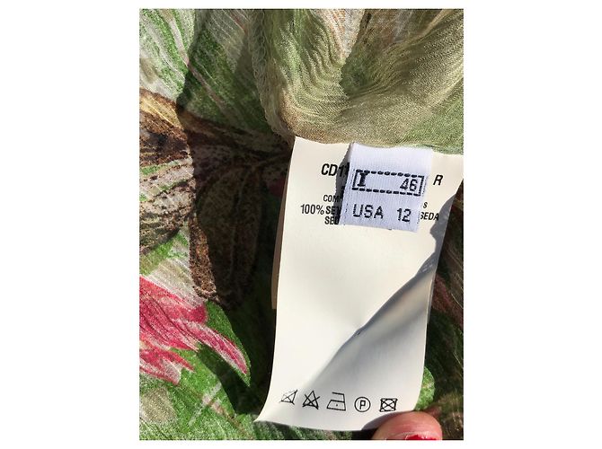 Roberto Cavalli 100% Camicetta di seta Rosa Verde chiaro - vista 8