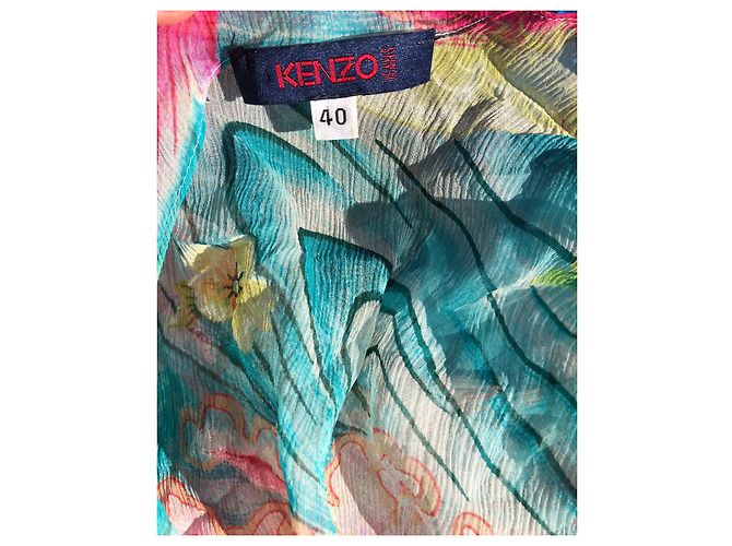 100% Camicetta in seta di Kenzo Rosa Blu chiaro - vista 10