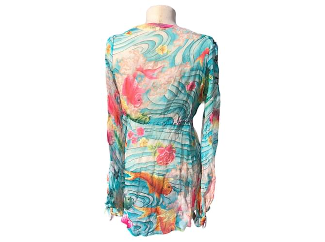 100% Camicetta in seta di Kenzo Rosa Blu chiaro - vista 5