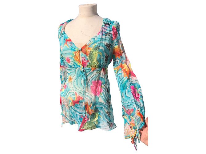 100% Camicetta in seta di Kenzo Rosa Blu chiaro - vista 6