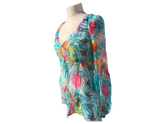 100% Camicetta in seta di Kenzo Rosa Blu chiaro - vista 7
