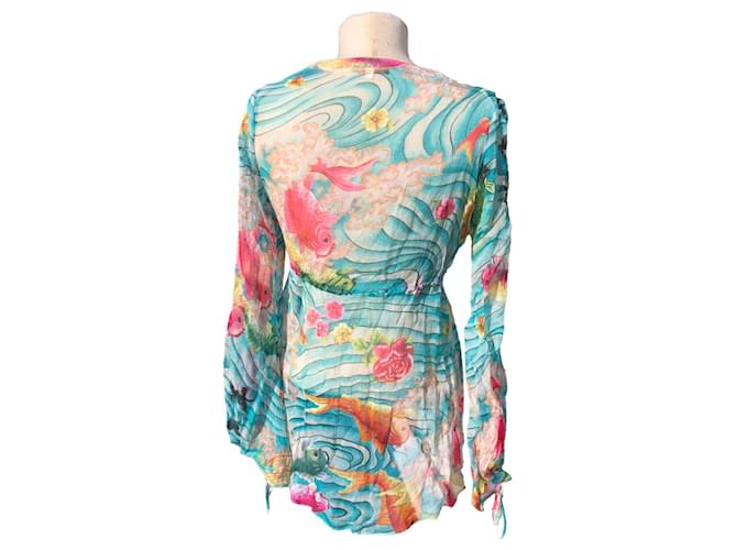 100% Camicetta in seta di Kenzo Rosa Blu chiaro - vista 8