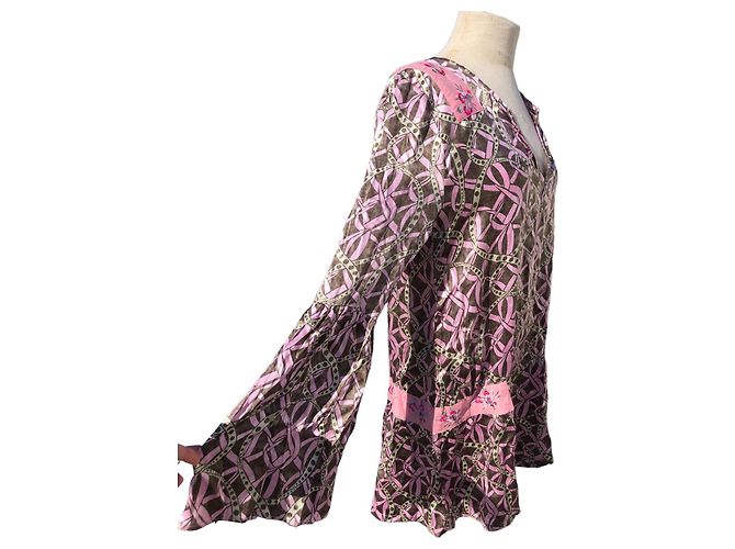 Autre Marque Kleid aus Seide von Custo Pink Hellbraun - Ansicht 3