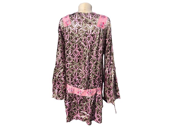 Autre Marque Kleid aus Seide von Custo Pink Hellbraun - Ansicht 5