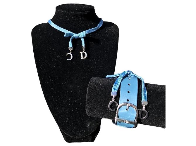 Christian Dior Girocollo e bracciale vintage Dior Blu Silver hardware - vista 2