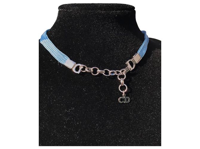Christian Dior Girocollo e bracciale vintage Dior Blu Silver hardware - vista 6
