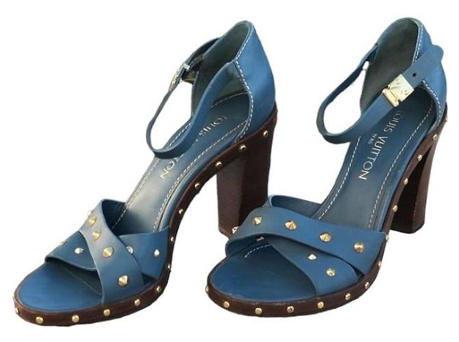 Louis Vuitton Blaue High Heels aus Suhali-Leder von LV - Ansicht 5