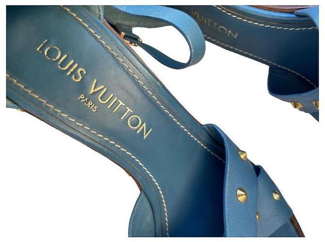 Louis Vuitton Blaue High Heels aus Suhali-Leder von LV - Ansicht 6