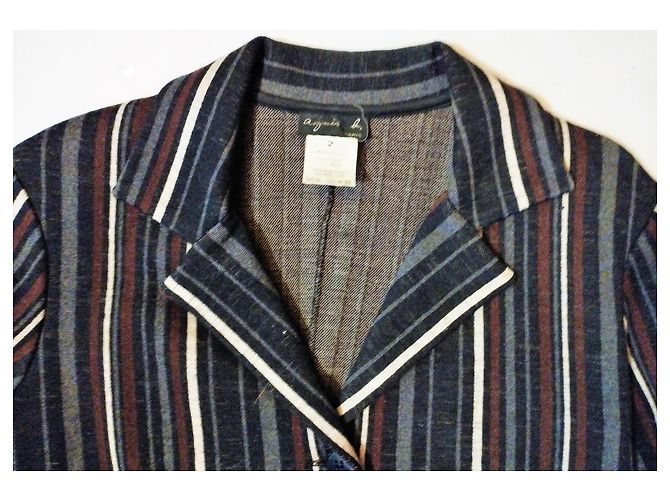 Autre Marque AGNES B TRENDIGE JACKE BAYADERE WOLLE T2 ODER T 40 Mehrfarben - Ansicht 10