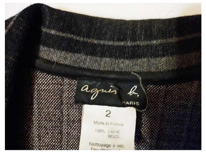 Autre Marque AGNES B TRENDIGE JACKE BAYADERE WOLLE T2 ODER T 40 Mehrfarben - Ansicht 4